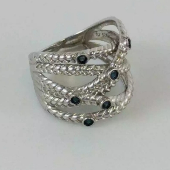 Flash Sale 💎GENUINE BLUE DIAMOND 💍CRISS-CROSS RING - Picture 4 of 13